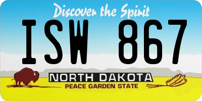 ND license plate ISW867