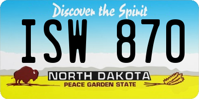 ND license plate ISW870