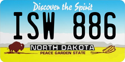 ND license plate ISW886