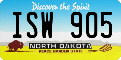 ND license plate ISW905