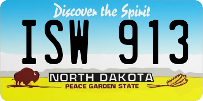 ND license plate ISW913