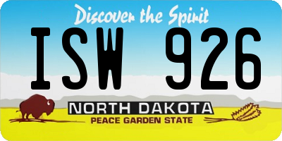 ND license plate ISW926