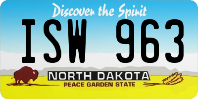 ND license plate ISW963