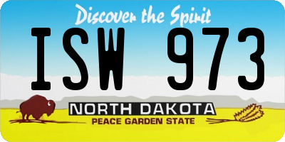 ND license plate ISW973