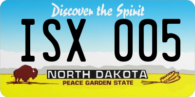 ND license plate ISX005