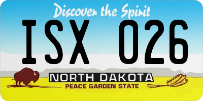 ND license plate ISX026