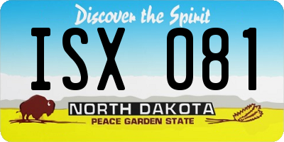 ND license plate ISX081