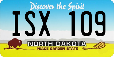 ND license plate ISX109