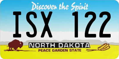ND license plate ISX122