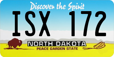 ND license plate ISX172