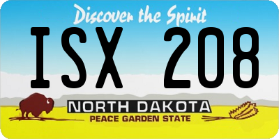 ND license plate ISX208