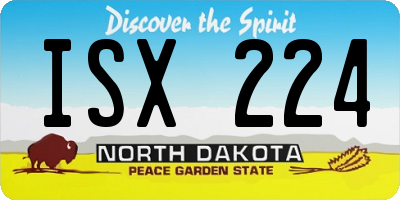 ND license plate ISX224