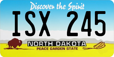 ND license plate ISX245