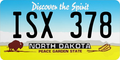 ND license plate ISX378