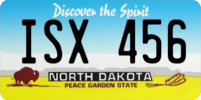 ND license plate ISX456