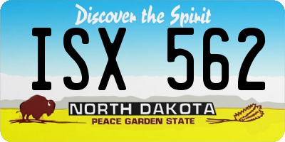 ND license plate ISX562