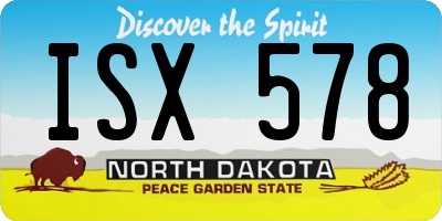 ND license plate ISX578