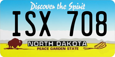 ND license plate ISX708