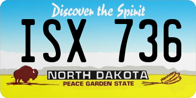 ND license plate ISX736