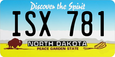 ND license plate ISX781
