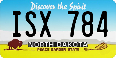 ND license plate ISX784