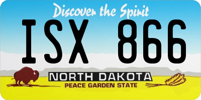 ND license plate ISX866