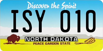 ND license plate ISY010