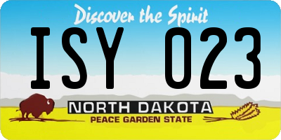 ND license plate ISY023