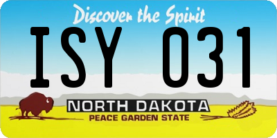 ND license plate ISY031
