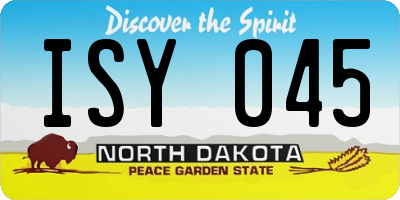ND license plate ISY045