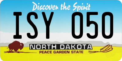 ND license plate ISY050