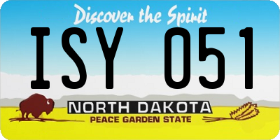 ND license plate ISY051