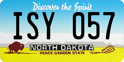 ND license plate ISY057