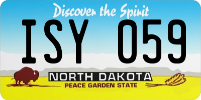 ND license plate ISY059