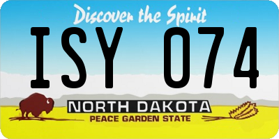 ND license plate ISY074