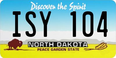 ND license plate ISY104