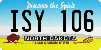 ND license plate ISY106