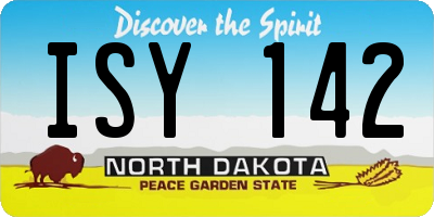 ND license plate ISY142