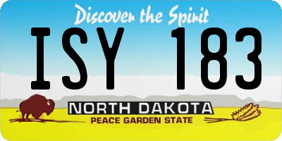 ND license plate ISY183