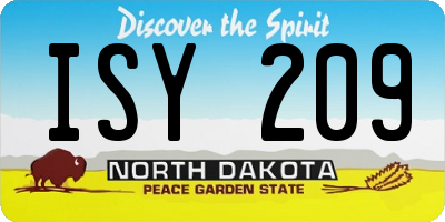 ND license plate ISY209