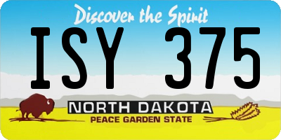 ND license plate ISY375