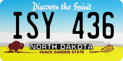 ND license plate ISY436