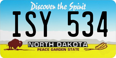 ND license plate ISY534