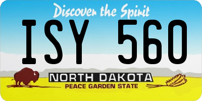 ND license plate ISY560