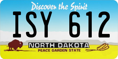 ND license plate ISY612