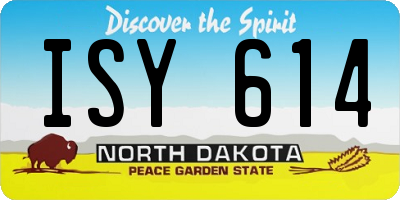 ND license plate ISY614