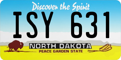 ND license plate ISY631