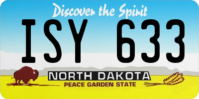 ND license plate ISY633