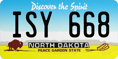 ND license plate ISY668
