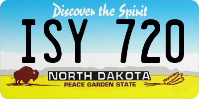 ND license plate ISY720